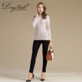 Inner Mongolian Handmade Knit Cashmere Women High Neck Knit Wool Sweater Custom Patterns Design